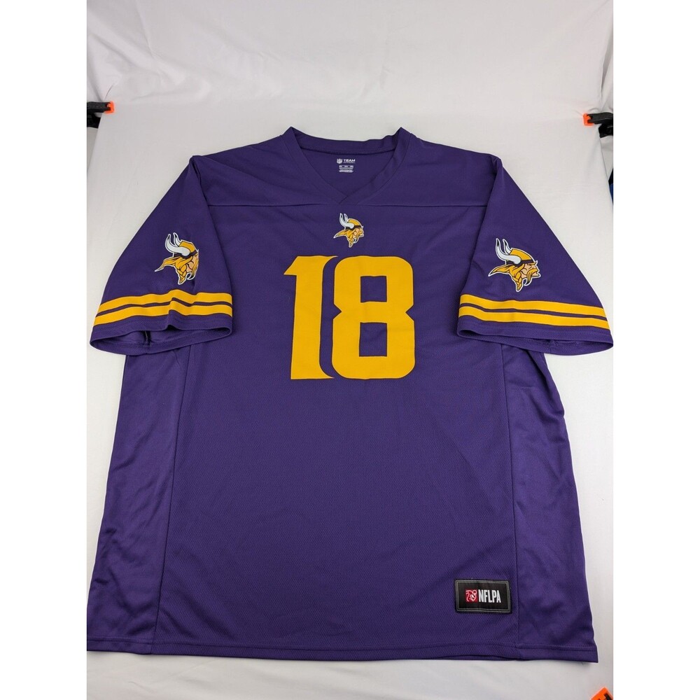 Men's 3XL Minnesota Vikings JUSTIN JEFFERSON NFL Jersey Shirt 3X Purple Gold